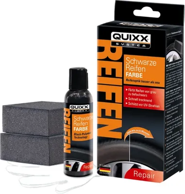 Produktbild von QUIXX Reifenfarbe Reifenlack Reifenschwarz Reifenversiegelung schwarz 75ml
