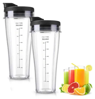 Ersatzbecher 24 oz 2er-Pack mit Deckel für Ninja Mixer