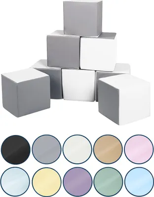 Image de Cubes set de 8 blocs en mousse Cubes set de 8 blocs en mousse (couleur : blanc, rose (pastel))