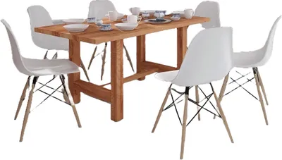 Produktbild von Esstisch Ringo aus Kernbuche massiv 100x190x77 cm mit Holzfußgestell