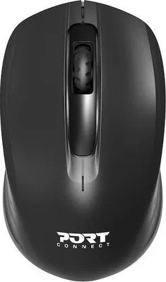 Produktbild von Kabellose Maus, 2.4 GHz, 1000 DPI, USB-A & USB-C Dongle, Ambidextre, Schwarz, Port Designs Essentielle