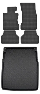 Produktbild von Gummimatten + Kofferraumwanne für BMW Seria 5 E60 2003-2010 (Limousine) – Schwarz, passgenau – Wielganizator