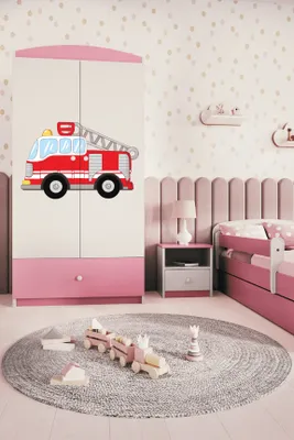 Obrázok produktu pre Detská šatníková skriňa Babydreams Šatníková skriňa so závesnými dverami Šatníková skriňa svetloružová