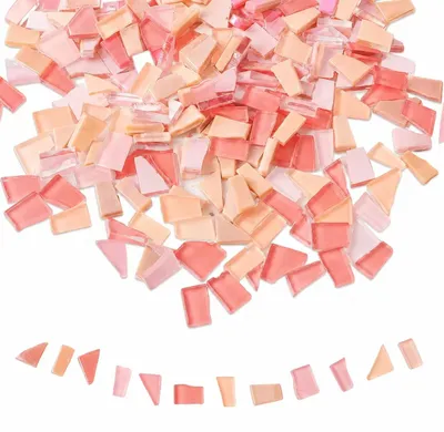 Image de Carreaux de mosaïque en verre, rose, 1 kg, pour projets créatifs