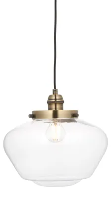 Immagine prodotto di Lampada a sospensione CAMBERLEY in ottone antico, 1xE27x20W, vetro, dimensioni: 152x30x30 cm, IP20, Endon