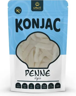Zdjęcie produktu dla Keto Pasta Konjak Konjac USUI bezglutenowe organiczne konjac penne w solance | 270 g (5 kcal, 0 g węglowodanów)