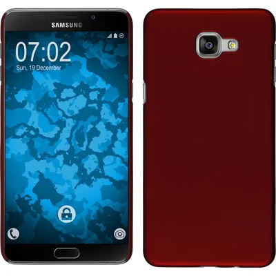 Produktbild von PhoneNatic Case kompatibel mit Samsung Galaxy A9 (2016) - Hülle rot gummiert Hard-case + 2 Schutzfolien