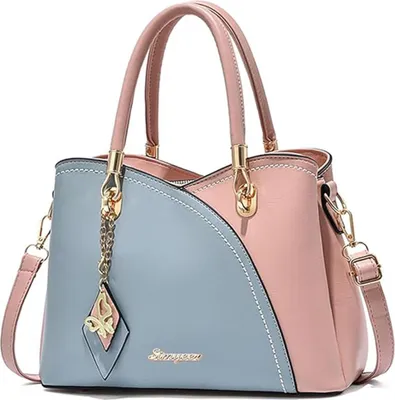 Produktbild von OKWISH Damen Leder Handtasche, Umhängetasche mit Henkel, Arbeitstasche, Reißverschluss, geräumig für iPad & Alltag, 16 cm Griffhöhe, 7 Fächer