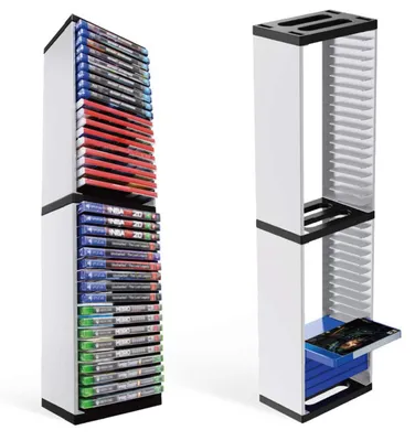Image de SolidKeus - Tour de rangement pour jeux vidéo, capacité pour 36 jeux, organisateur pour PS5 et PS4