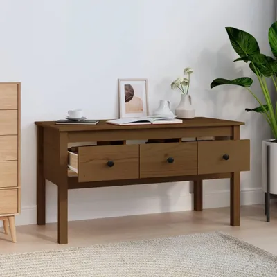 Produktbild von vidaXL Couchtisch Honigbraun 102x49x55 cm Massivholz Kiefer - Couchtisch - Couchtische - Beistelltisch - Sofatisch