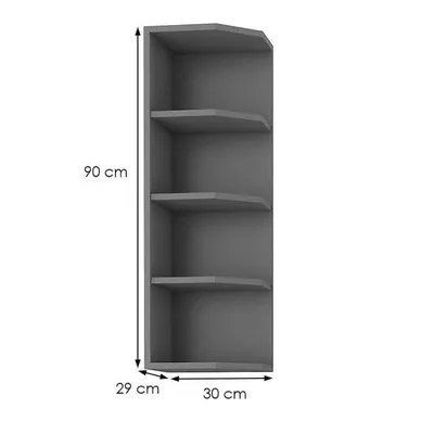 Zdjęcie produktu dla Wysoka szafka narożna NELJA - szer. 30 cm, kolor antracyt