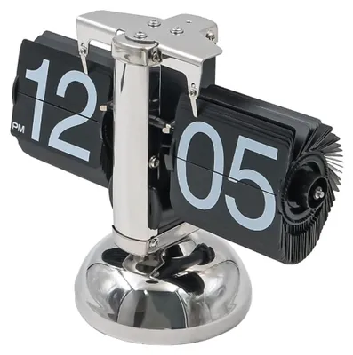 Retro digitale Flip-Klapp-Uhr, automatisch, Tischuhr, Schwarz