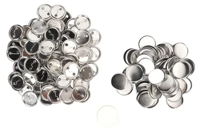 100 Stück Button-Rohlinge 44 mm – Metall, Kunststoff & Folie