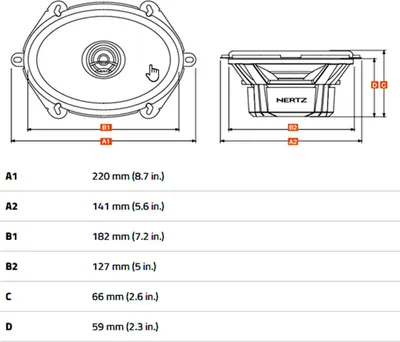 Image de Hertz DIECI DCX 570.3 Haut-parleur coaxial à 2 voies 13 x 18 cm