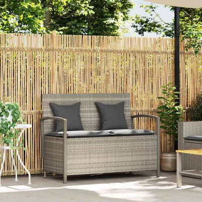 Immagine prodotto di Panca Portaoggetti da Giardino con Cuscino in Polyrattan