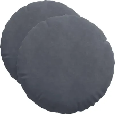 Image de Coussins d'assise vidaXL, lot de 2, gris foncé, Ø 50 x 19 cm, velours