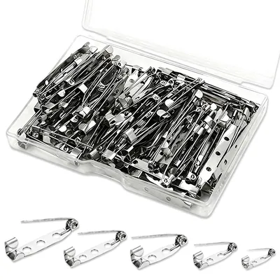 Productafbeelding van Speldjes - 100 stuks in 5 verschillende maten - Veiligheidsspelden voor sieraden en handwerk - Zilver