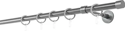 Produktbild von Gardinenstange Maß 20mm Cap 1-lauf Wand-Deckenträger 14cm Farbe: Anthrazit, Größe: 200cm