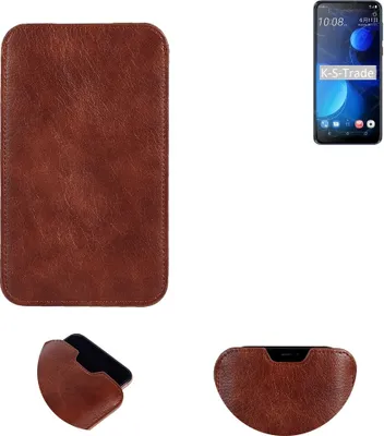 Produktbild von K-S-Trade Schutzhülle Handyhülle kompatibel mit HTC Desire 19+ Handytasche Kunstleder Sleeve in braun
