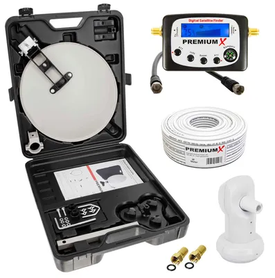 Produktbild von PremiumX Camping SAT Anlage Sat-Finder Single LNB 10m Kabel F-Stecker Koffer