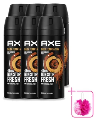 Image de 6 sprays déodorants Axe Dark Temptation, 150 ml - Pack économique - 6 pièces