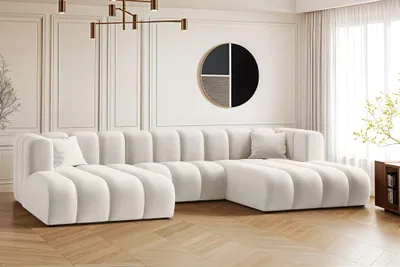 Produktbild von Kaiser Möbel Ecksofa, U-from, Sofa Grand modular stoff Salvador Hellgrau