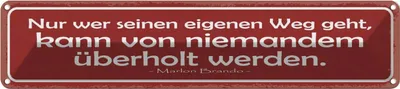Produktbild von vianmo Blechschild 10x46 cm Nur wer seinen Weg geht Spruch Zitat