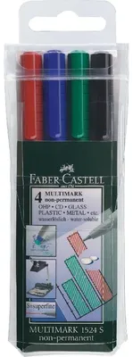 Produktbild von Faber-Castell MULTIMARK, Schwarz, Blau, Grün, Rot, Multi, Silber, Grau, Kunststoff, Blister