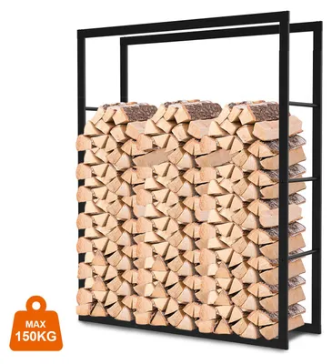 Image de Étagère pour bois de chauffage ISOISL, support pour bois de chauffage, 100*80*25 cm, en métal résistant aux intempéries, pour le stockage du bois de chauffage