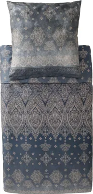 Produktbild von Bassetti Satin-Bettwäsche-Garnitur KERALA Farbe G1 ARGENTO Größe 200x200+2x80x80