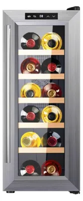 Produktbild von Cecotec 1270, Thermoelektrische Weinkühler, Freistehend, 12 Flasche(n), 65 W, E, Edelstahl