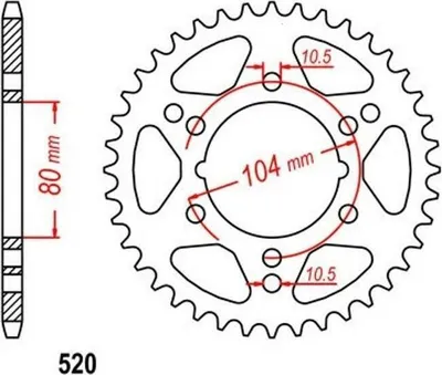 Immagine prodotto di Pignone 46 denti passo 520 per KAWASAKI GPZ 550 A 84-89