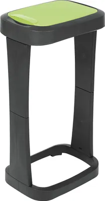 Produktbild von Rival 563000 Müllsackständer mit Schwingklappe PPT, 73 x 40 x 30 cm, schwarz/lime