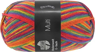 Produktbild von Lana Grossa - Meilenweit 6-fach 150g Multi 9720 fuchsia blau grün gelb rot orange