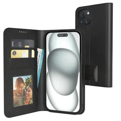 Produktbild von EAZY CASE Business Hülle für Apple iPhone 15 klappbar, Premium Kunstleder Handyhülle mit Kartenfach