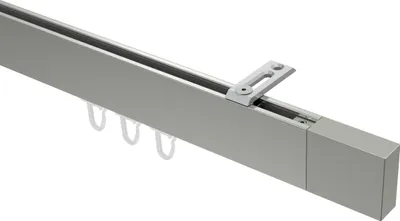 Produktbild von Interdeco Innenlaufstange / Gardinenstange mit Innenlauf Edelstahl-Optik, Typ Smartline Lox (Quader) Deckenmontage, 14x35 mm 1-läufig, 320 cm