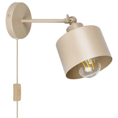 Produktbild von MasterLED Wandleuchte E27 schwenkbar Beige mit Stecker und Schalter für Innen
