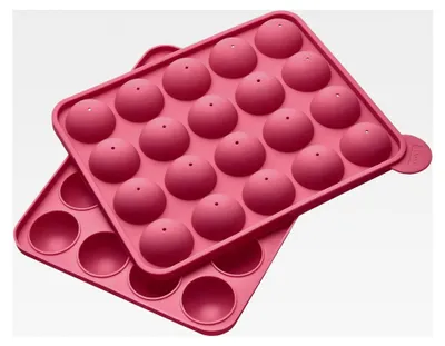Produktbild von FlexiForm Cake Pops 20 Stück / Backform für 20 Cake Pops in Kugelform (ø 3,6 cm) aus 100% BPA-freiem Platin-Silikikon, Baumwolle Candy, 20,3 x 24 x 4,5 cm