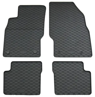 Gummifußmatten Set für Opel Corsa D (2006-) + Corsa E (2014-), 4-teilig, schwarz