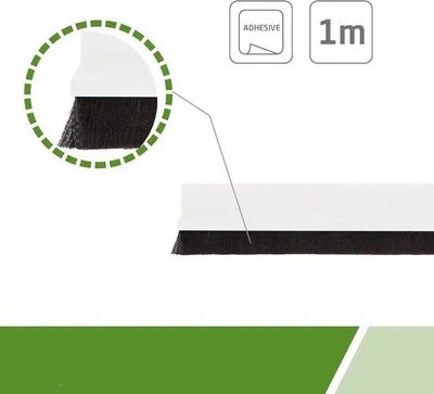 Produktbild von Famanu Türdichtungsbürste selbstklebend - 1 m, weiß, PVC
