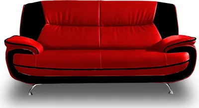 Produktbild von Emoebel24 Sofa 3-Sitzer Couch Kunstleder ONYX 198x87x89 cm Kunstledersofa 3-er rot-schwarz