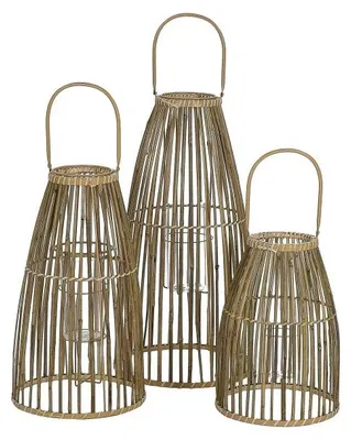 Produktbild von Pomax Skagen 3er-Set Laternen aus Bambus, Natur, Ø 27/30/33 x H 38/51/65 cm