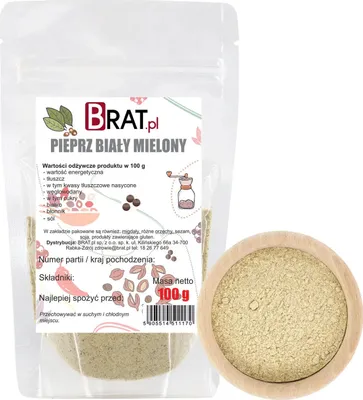 Immagine prodotto di Pepe bianco macinato 100 g