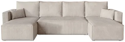 A U-shaped sofa is shown from the front on a white background.