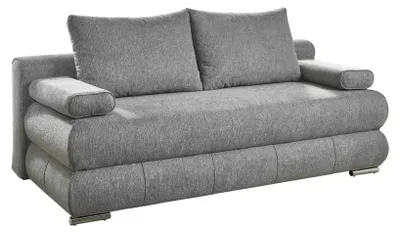 Produktbild von Schlafsofa - Grau - Stoffbezug - mit Gästebettfunktion und Bettkasten - mit Kissen