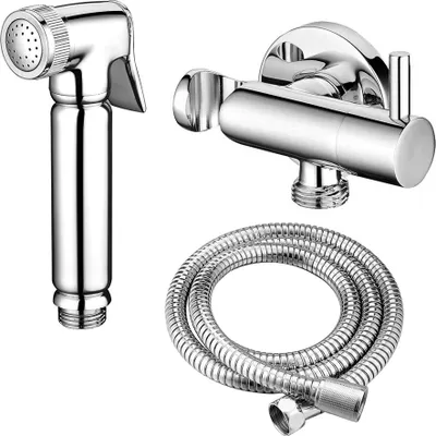 Produktbild von Design WC/Bidet Handbrause Komplettset mit Absperrventil - Rund