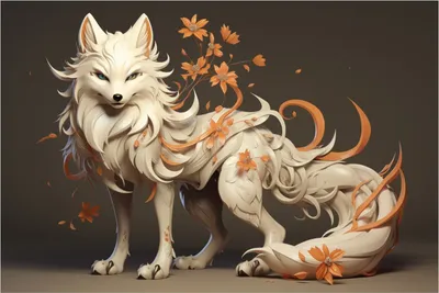 Produktbild von Wallario Poster - Magischer Fuchs mit floralen Details, Kunstdruck Größe: 61 x 91,50 cm