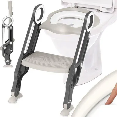 Produktbild von Famanu Toilettensitz für Kinder mit Treppe und Handgriffen - Klappbar und Höhenverstellbar