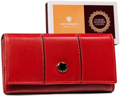 Obrázek produktu pro Peterson dámská kožená peněženka RFID červená 16,5x9 cm