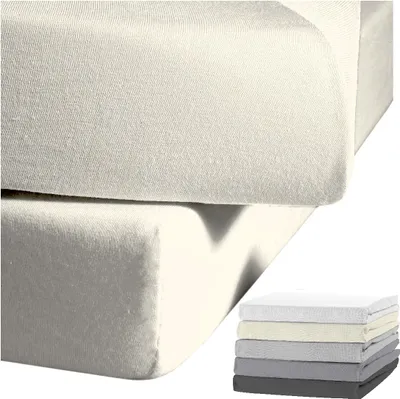 Produktbild von JACK by Kaeppel Biber Spannbettlaken Rundgummi Baumwolle Spannbetttuch 90x190-100x200 / 140-160x200 / 180-200x200 cm, Farbe:Creme, Größe:140x200cm Spannbettlaken